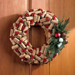 Holiday Wine Cork Wreath