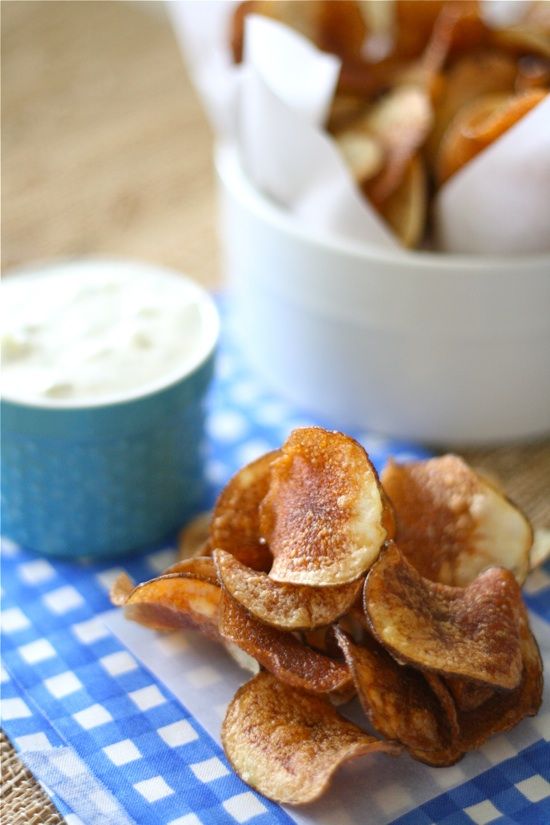 Homemade Kettle Chips with Onion Dill Dip