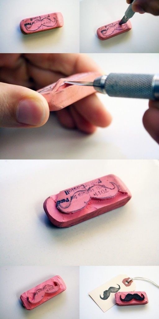 How to make a stamp out of a pink eraser