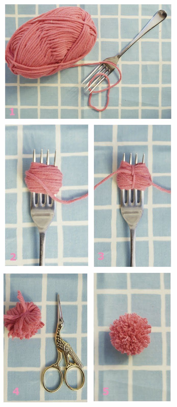 How to make tiny pom poms with a fork! #diy