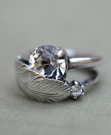 Iosselliani silver feather ring, an absolute delightful idea for a wedding band