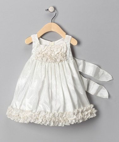 Ivory Ruffle Dress from Chic Baby on #zulily