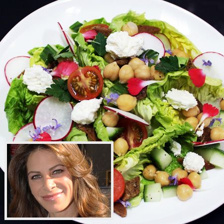 Jillian Michaels' Fattoush Salad with Feta & Whole Wheat Pita Recipe