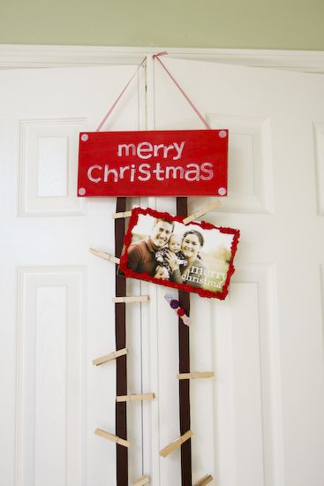 Just add ribbon to a Christmas sign.. And there you go Card Holder!!!