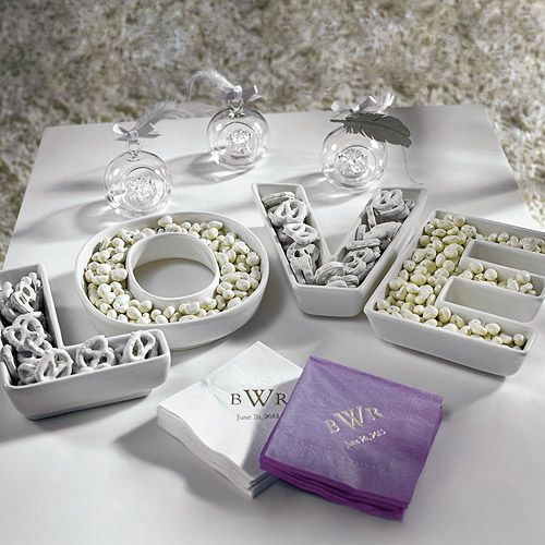 "LOVE" Plates Set  -I love this for the bridal shower ..really cute
