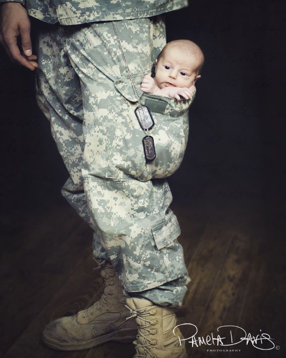 LOVE military baby photos. Too bad Rayne is too big for this now