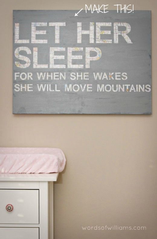 LOVE this. I'll hang it by the crib and then as a head board as she gets old