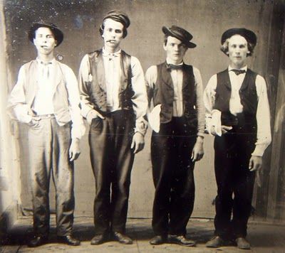 Left to Right.  Billy the Kid, Doc Holliday, Jesse James & Charlie Bowdre.
