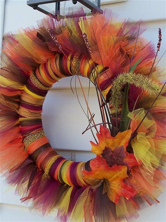 Love this!!!! Tulle wreaths. Great for any holiday or season And very easy to ma