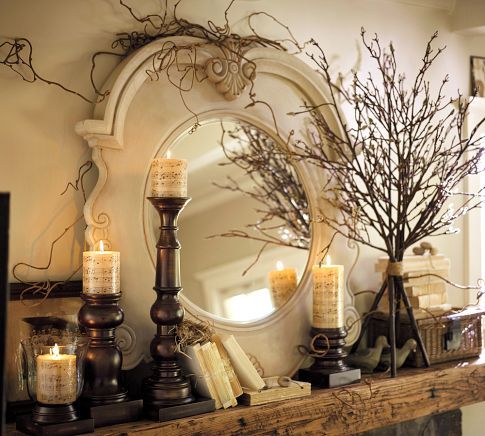 Love this for mantle or console table, even buffet decor for fall and winter