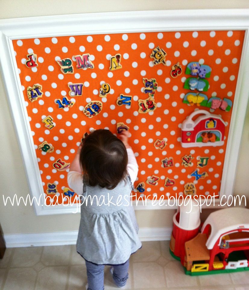 Magnet board for Toddler room! Love this idea!
