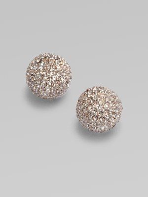 Michael Kors-Sparkling Pavé Button Earrings…