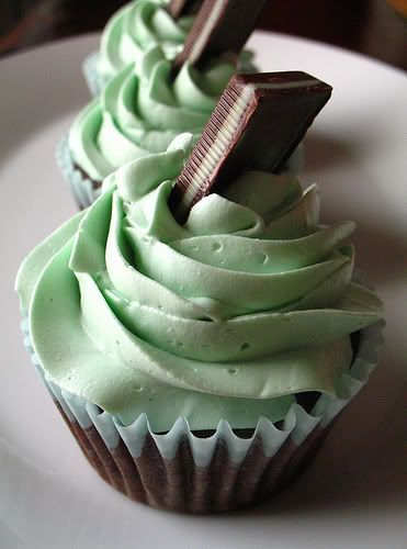 Mint & chocolate cupcakes :) I started a diet this week. Thanks, Pinterest,