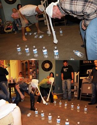 Minute to Win It type games…the blogger played them with her family on New Yea