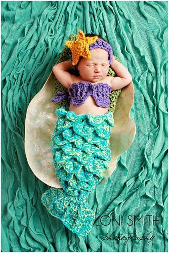 Newborn baby mermaid photography