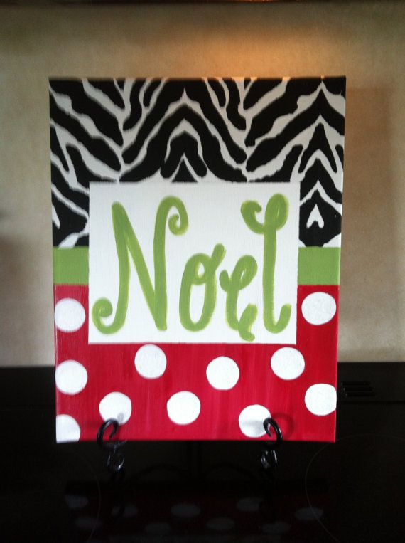 Noel Christmas Canvas by SuesChicCreations on Etsy, $25.00