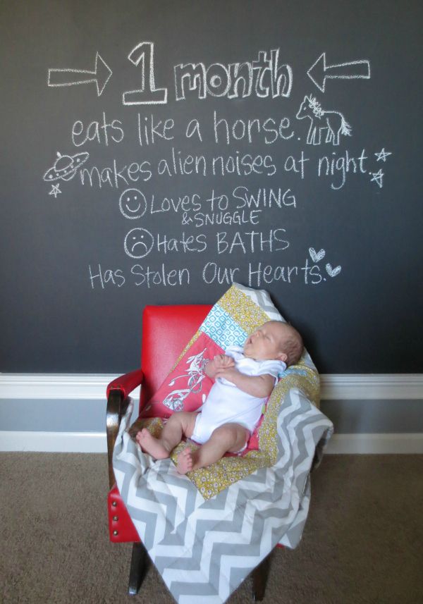 Paint a wall with chalkboard paint and write each month! This is adorable :)