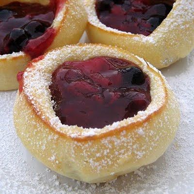 Pancakes made in muffin tins. Only fill the tin 1/2 full and it will create the