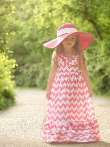 Pattern for Floor Length Maxi Dress for little girls sizes 2T – 10 years…so in