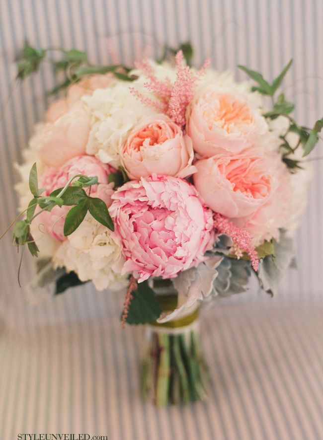Peach, Pink, and Green Bouquet
