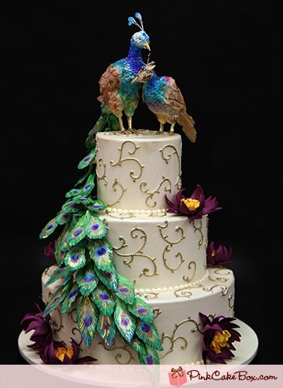 #Peacock #Wedding #Cake