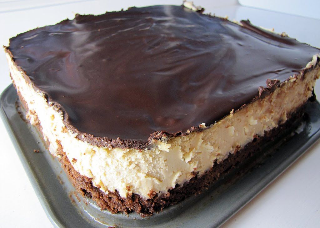 Peanut Butter Cheesecake with a Brownie Crust