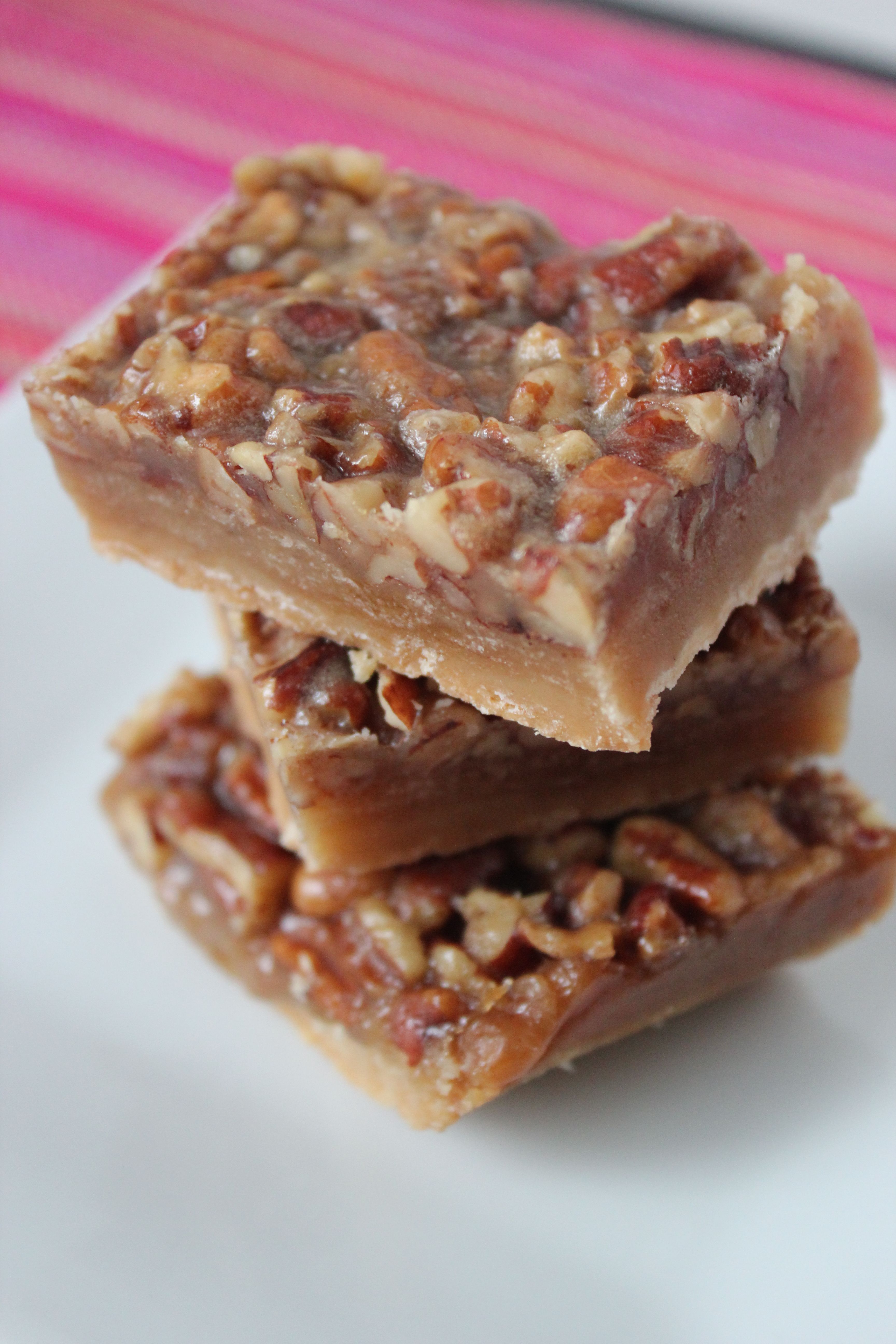 Pecan Squares – to die for!  Looks like an easy in-your-hand pie
