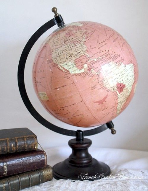 Pink world globe