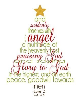 Pinner says:  Free printable Bible verses in the shape of a Christmas tree – loo