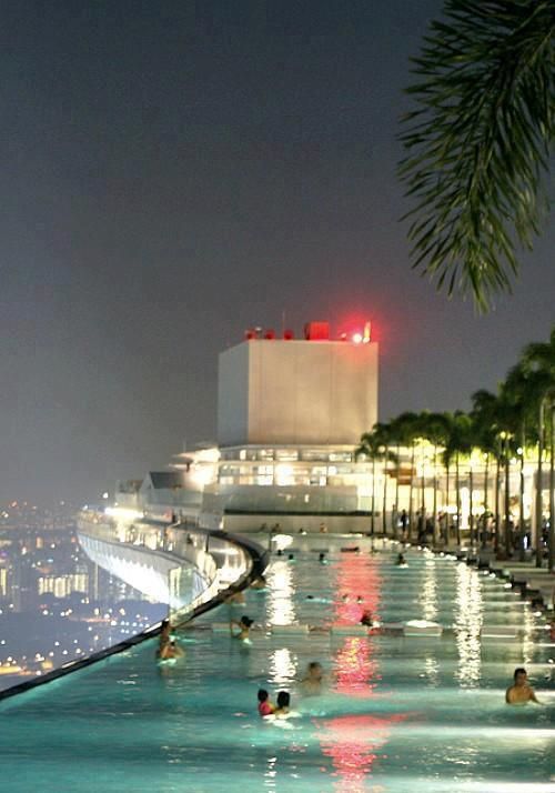 Pool on the 57th Floor of the Marina Bay Sands Casino in Singapore.