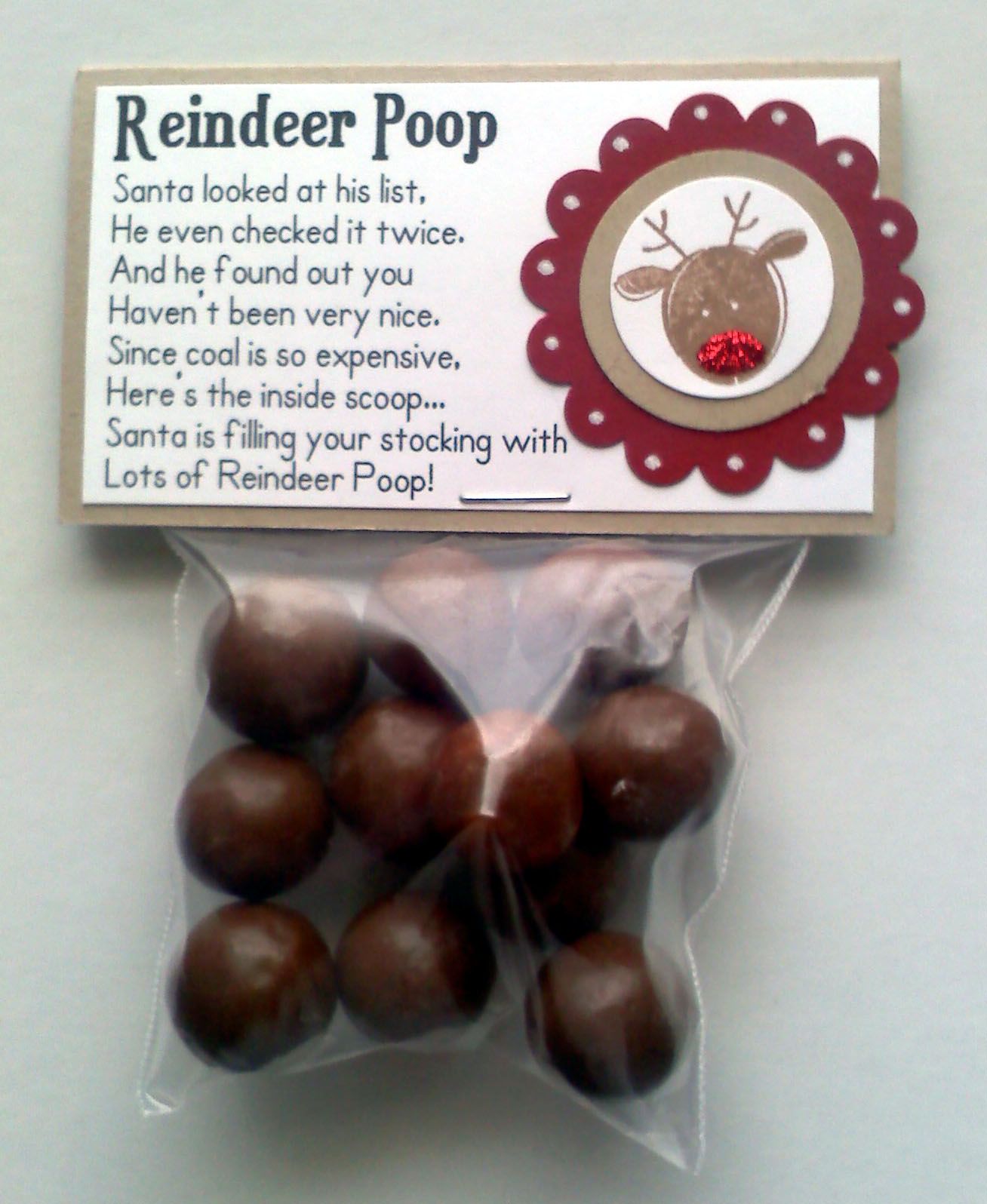 Reindeer Poop Poem
Santa looked at his list, he even checked it twice. and he f