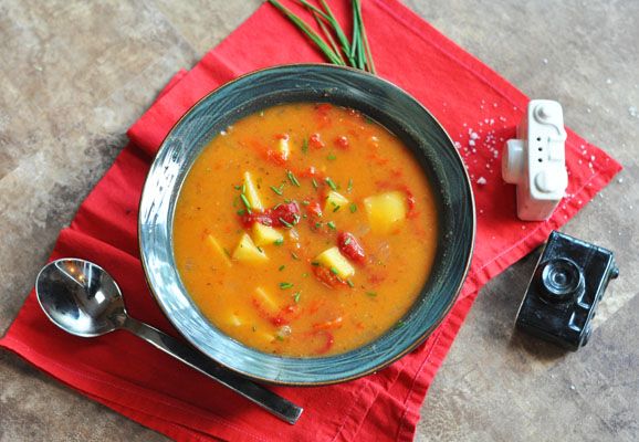 Roasted Red Pepper and Potato Soup