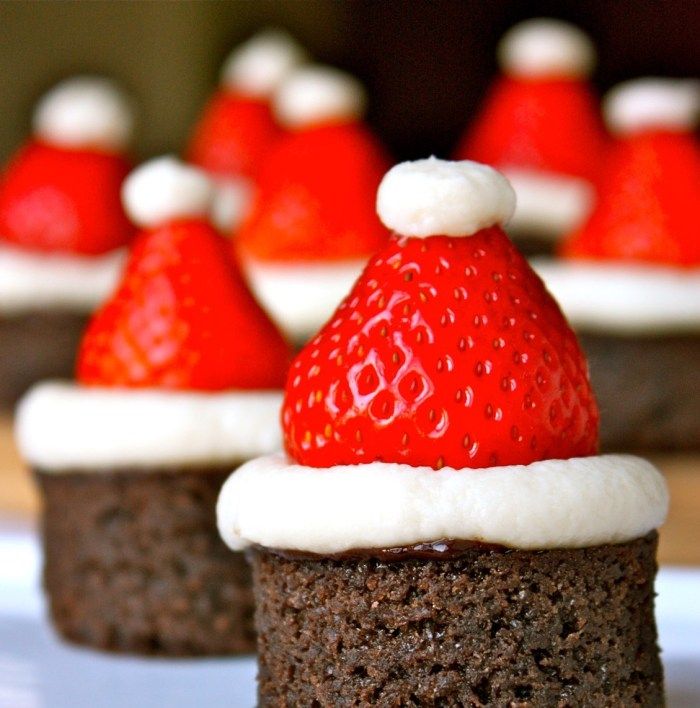 Santa Hat Brownies – Click for Recipe