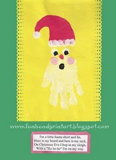 Santa with handprint handprint-footprint-art