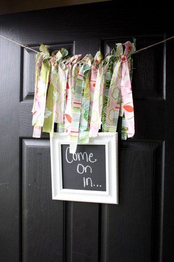 Shabby chic baby shower welcome sign