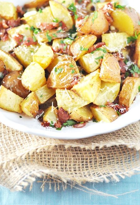 Side Dish Recipe: Roasted Red Potatoes with Bacon, Garlic & Parmesan