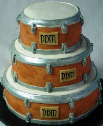 Stacked Drums Grooms Cake