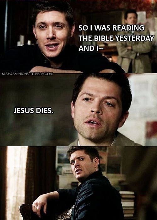 Supernatural|Misha Collins and Jensen Ackles.  Makes me laugh mostly because I h