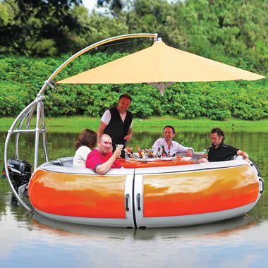 The Barbecue Dining Boat – Hammacher Schlemmer