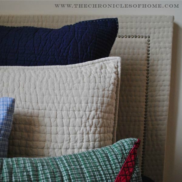 The Chronicles of Home: {DIY} Upholstered Headboard With Nailhead Trim (Made Fro