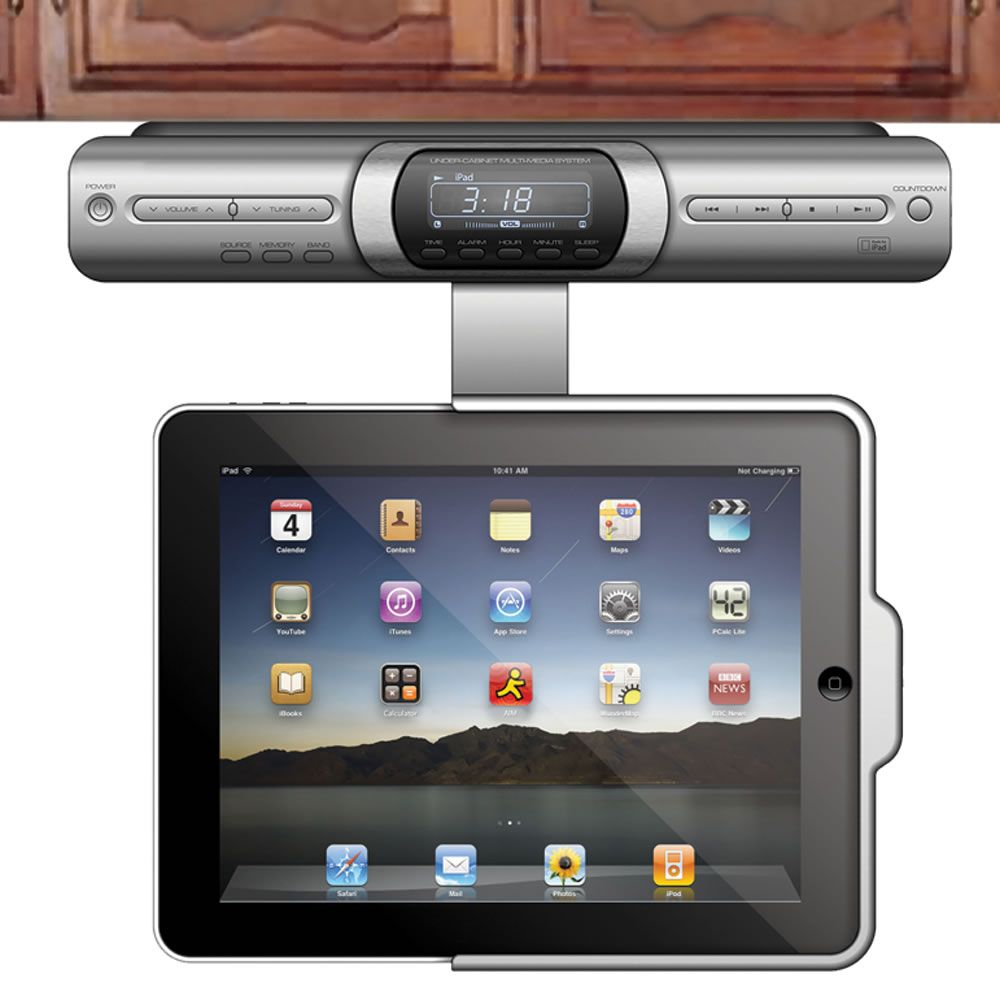 The Under Cabinet iPad Dock – Hammacher Schlemmer