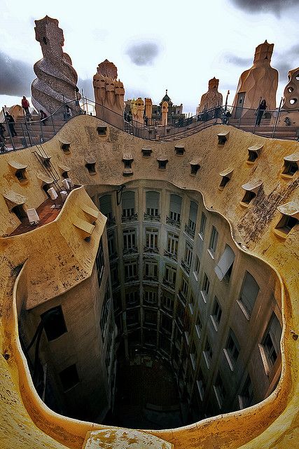 The roof of La Pedrera (or Casa Milà) by Antoni Gaudi