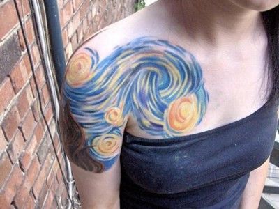 This Starry Night tattoo is AMAZING!