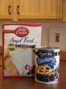 This is SOOO good and good for you! 2 ingredient cake Mix together, 1 Angel Food