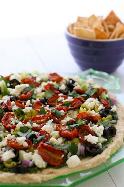 This layered mediterranean dip is so easy and great for entertaining. Made this