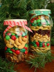 Treat Jars bu Bus Bee Kids Crafts  Using a canning jar layer a cup each of sever