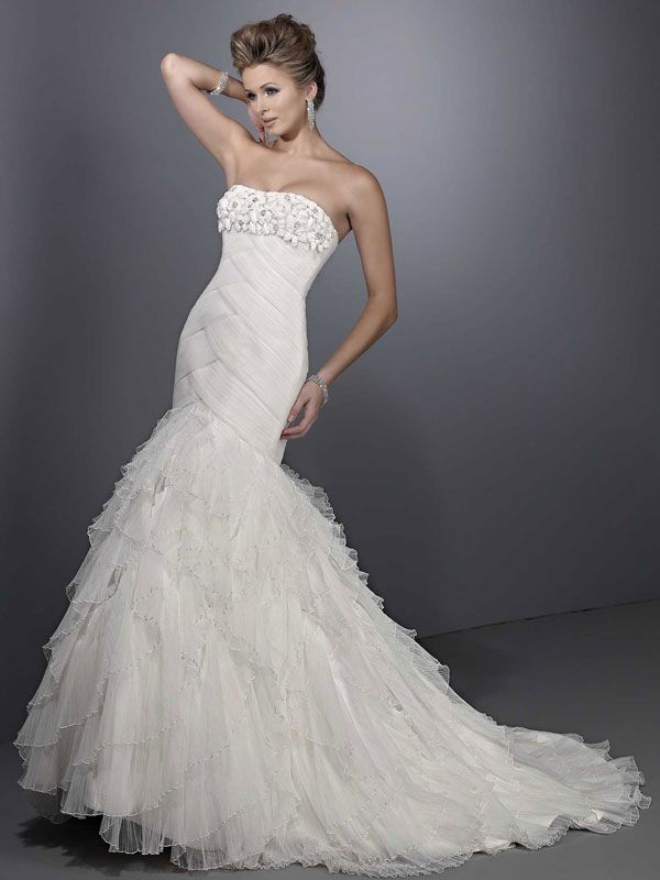 Trumpet / mermaid net sleeveless bridal gown,allure wedding dresses