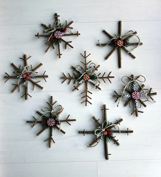 Twig Snowflake Ornaments
