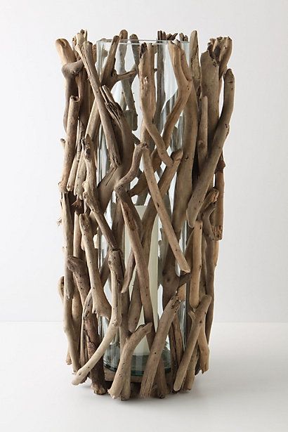 Twig vase. Attach them with tiny dots of hot glue.