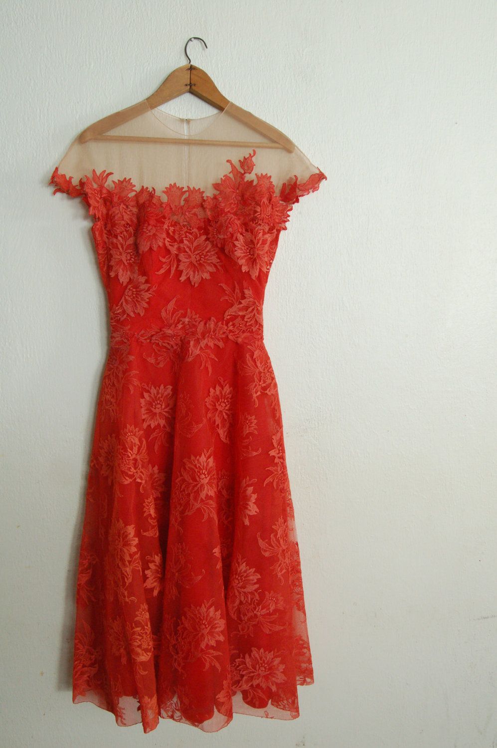 Vintage 1950's Spiced Orange Dress
